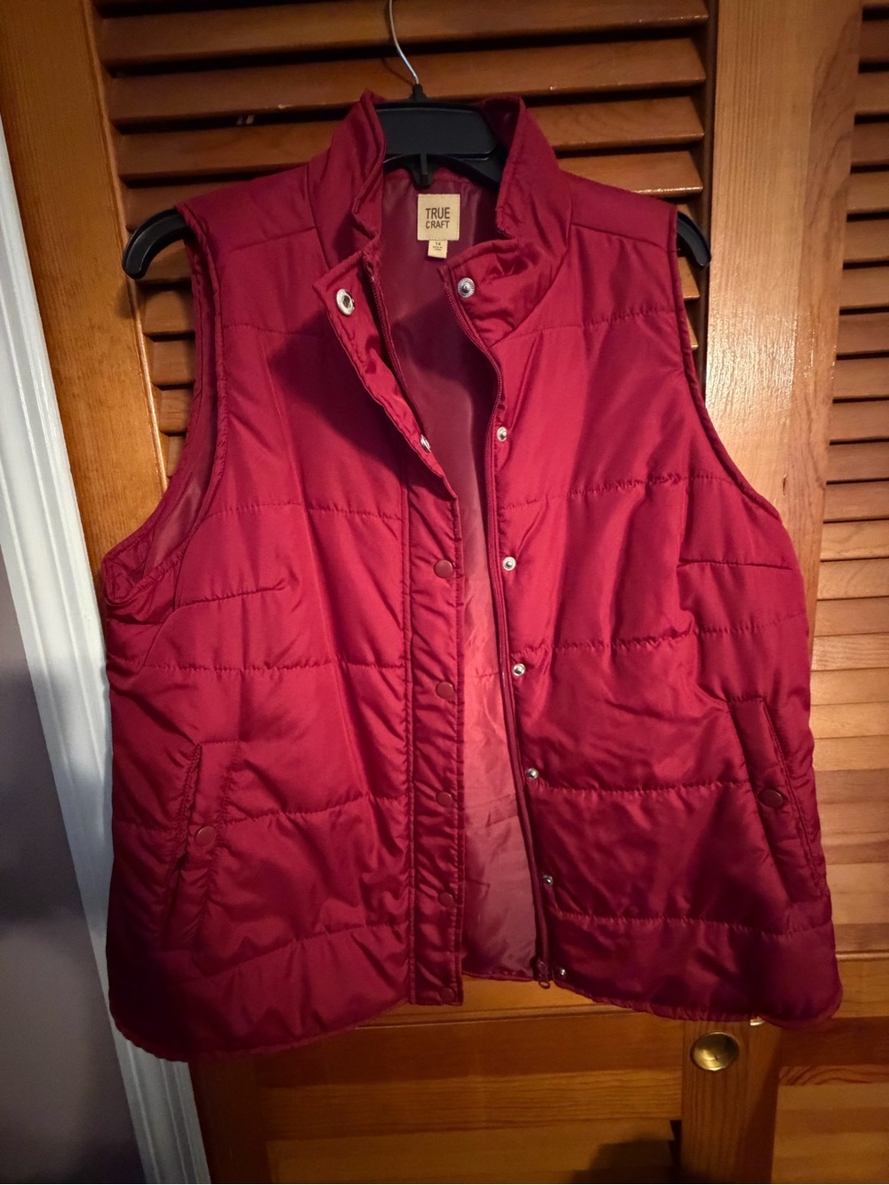 True Craft Maroon Quilted Puffer Vest